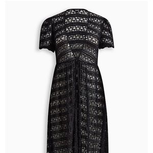 MESH RUFFLE SLEEVE MAXI KIMONO - NWT